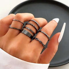 Vintage Gothic Stackable Rings Set for Women Girls