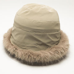 Fluffy Faux Fur Winter Bucket Hat for Women