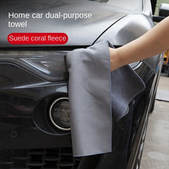Double sided Car Towel for Interior Cleaning, Coral Fleece Suede Material