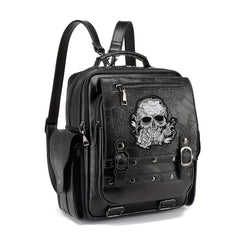 Gothic Punk Style Ghost Skull Embroidery Backpack