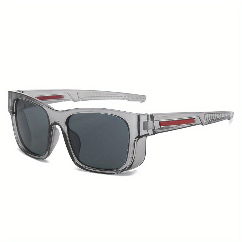 Men's Colorful Film Sports Sunglasses with Leather Case