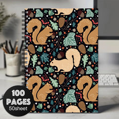 Squirrel Plants Spiral Notebook Journal with Craft Supplies