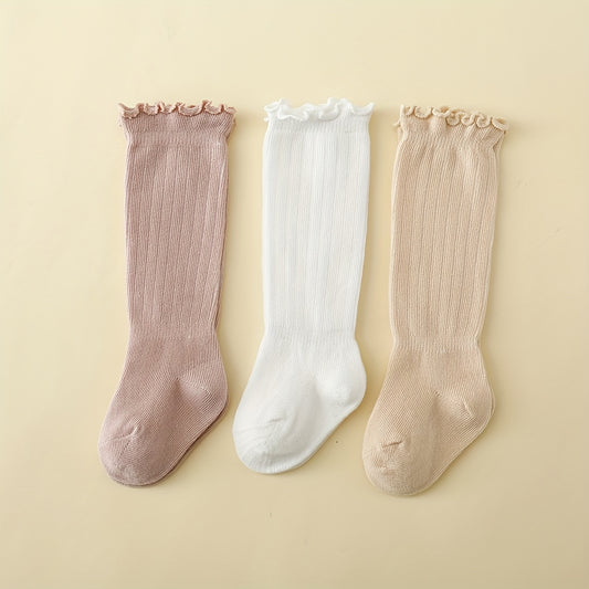 3 Pairs Baby Girls Cotton Stockings Spring Autumn