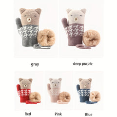 Kids Winter Warm Knitted Gloves