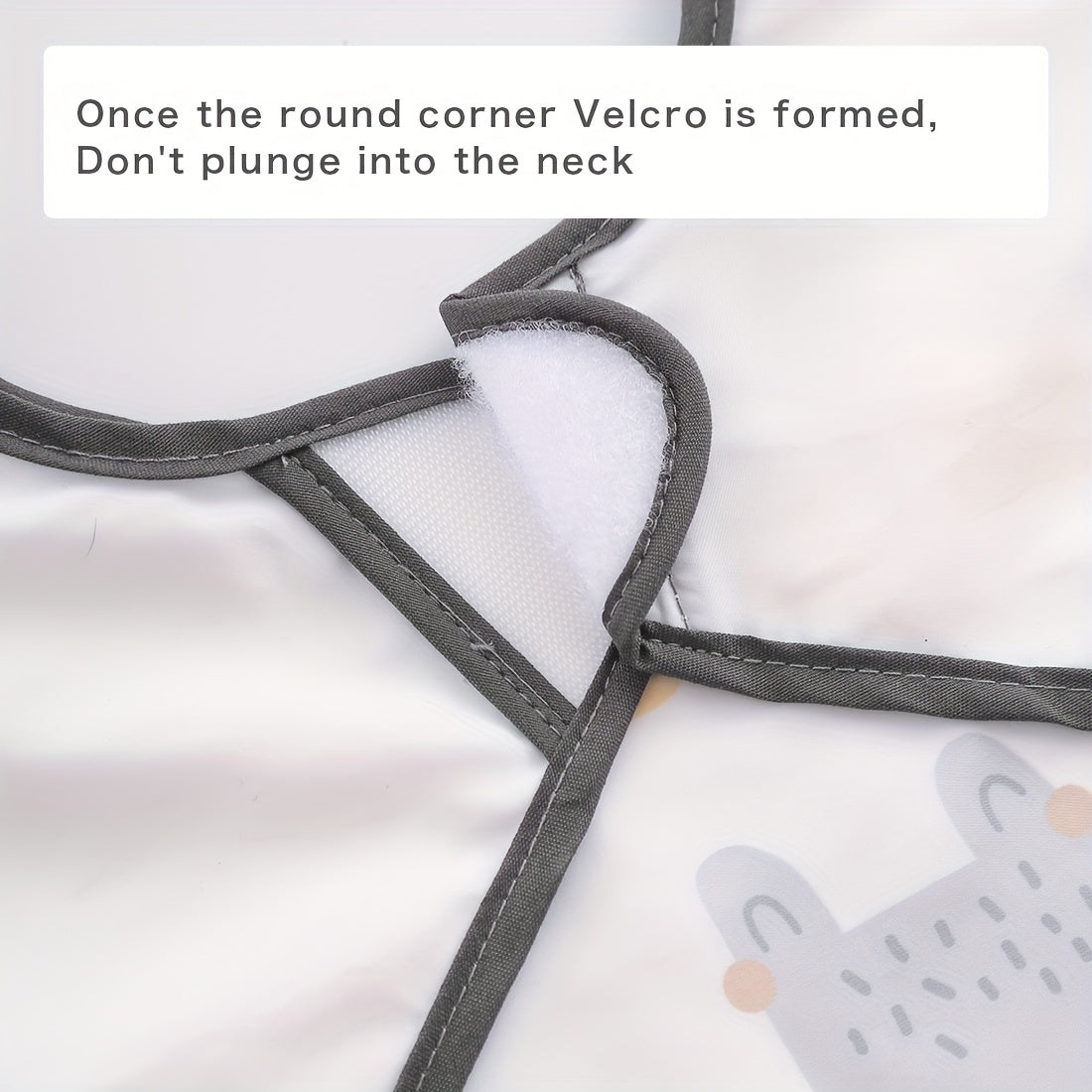 Kids' Half Wrap Long Sleeve Waterproof Smock with Rabbit & Cat Print