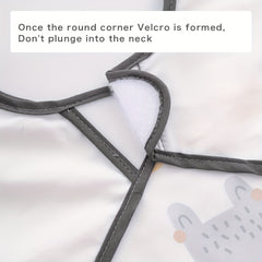 Kids' Half Wrap Long Sleeve Waterproof Smock with Rabbit & Cat Print