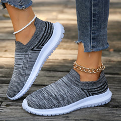 Women's Knit Breathable Mesh Athletic Running Shoes Slip on Walking Shoes