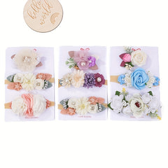3pcs Flowers Headband Hairband Hair Accessories For Baby Girls