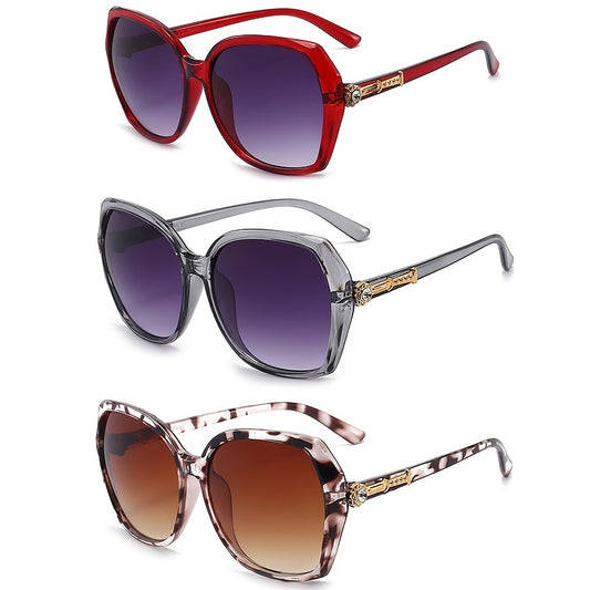 Vintage Oversized Square Sunglasses Transparent Gradient Classic Eyeglasses