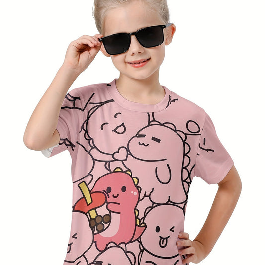 Kids 3D Dino Graphic Short Sleeve T-Shirt