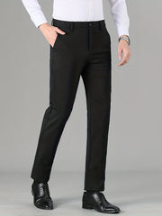 Men's Formal Solid Stretch Dress Pants for Fall Winter Business