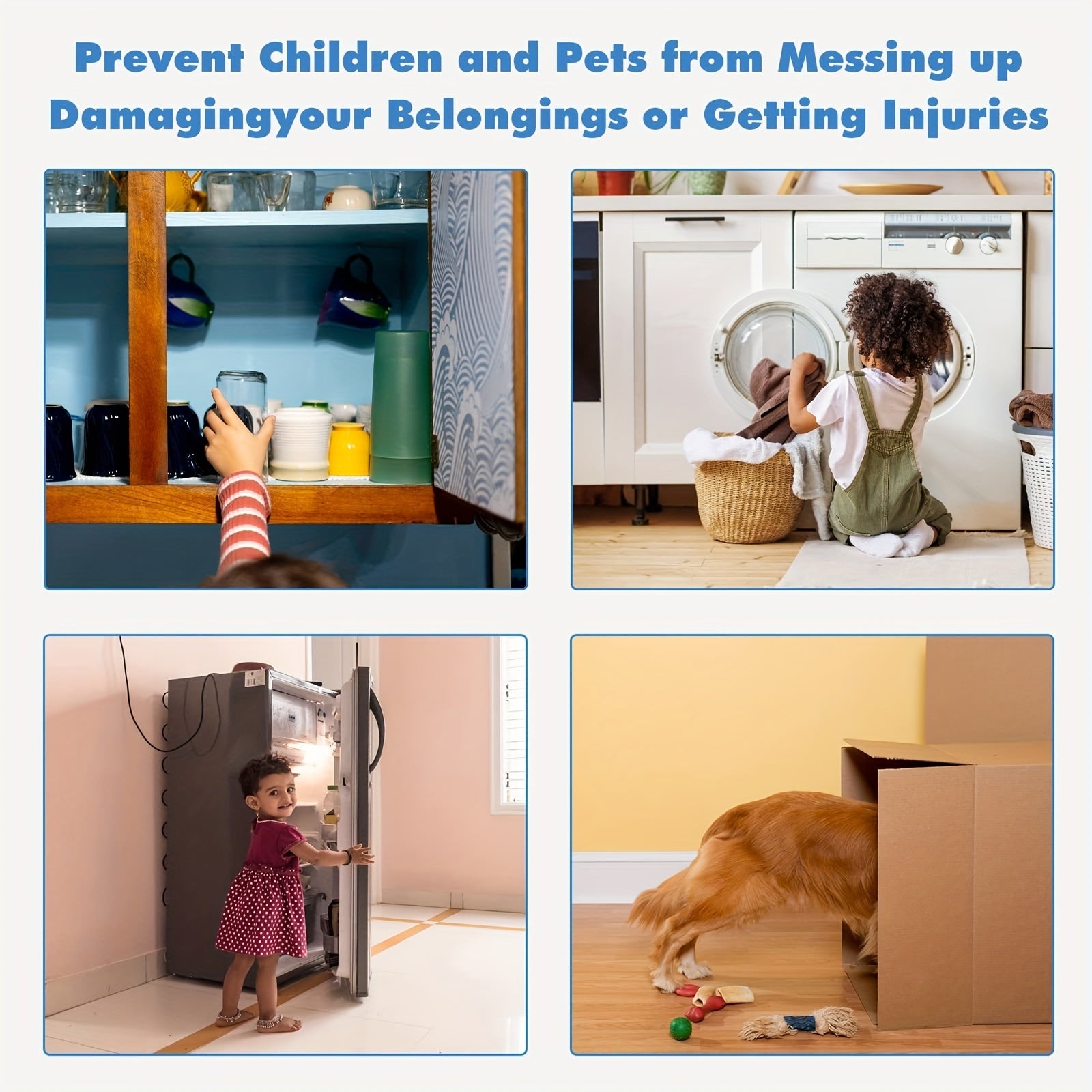 Tinabless U Shaped Sliding Cabinet Locks - Child Proof Latches
