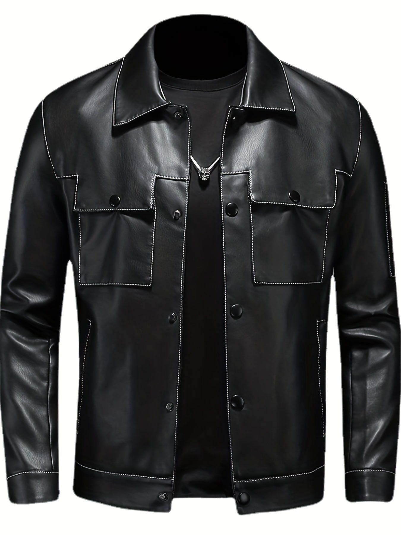 Men's Lapel Button Up Jacket for Outdoor Activities