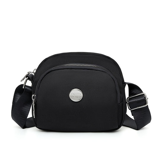 Nylon Metal Crossbody Bag Small Zipper Shoulder Bag Casual Phone Purse