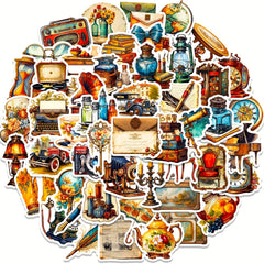 50pcs Retro Steampunk Stickers for Water Bottle Laptop Phone Skateboard