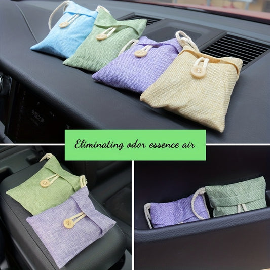 3pcs Linen Bamboo Charcoal Bag Car RV Deodorization Air Purification