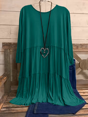  Women's Ruffle Trim Smock Dress