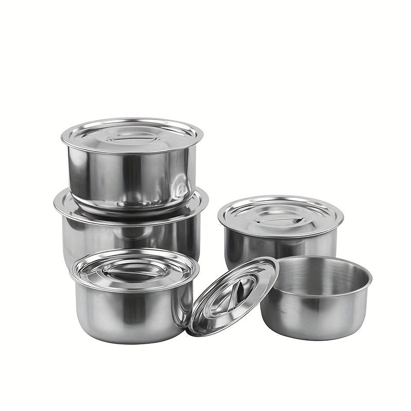 5pcs Stainless Steel Cooking Pots Set With Lids
