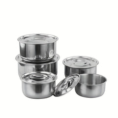 5pcs Stainless Steel Cooking Pots Set With Lids
