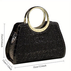 Red Crocodile Clutch Bag with Strap - Chic Design for Parties and Commuting
