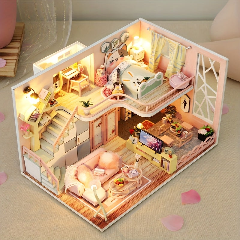 Book Corner Kit DIY Mini Dollhouse Modern Loft 3D Puzzle Souvenir Gift