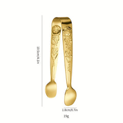 2PCS Mini Serving Tongs Stainless Steel for Tea Coffee