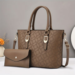 Geometric Pattern Tote Bag Set for Women