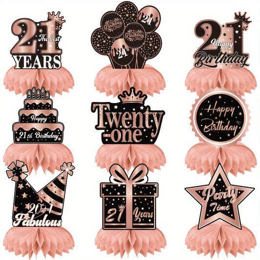 21st Birthday Table Decorations Golden Themed Party Centerpieces