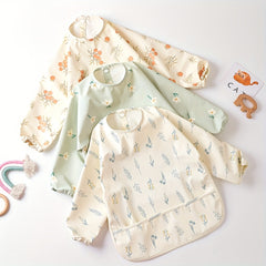 Long Sleeve Waterproof Baby Bib Easy Cleaning Anti Dirt