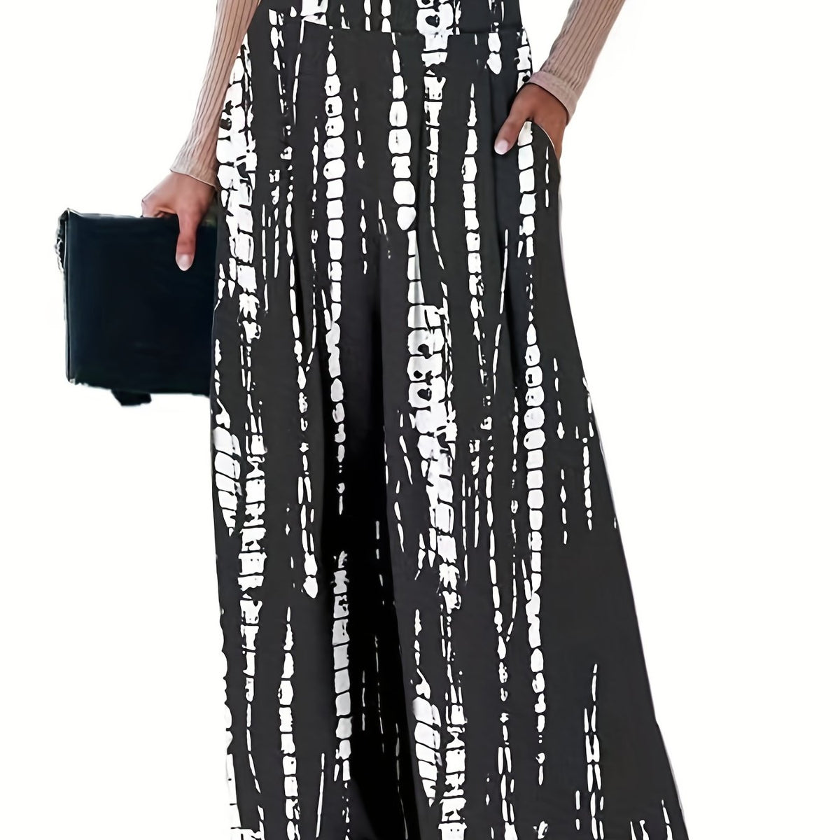 Women's Plus Tie Dye Wide Leg Pants With Pockets
