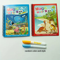 Kids' Magic Water Book 2pcs Reusable Educational Coloring Book Cartoon Theme