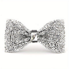 Bow Knot Faux Diamond Bow Tie for Banquet Wedding Men