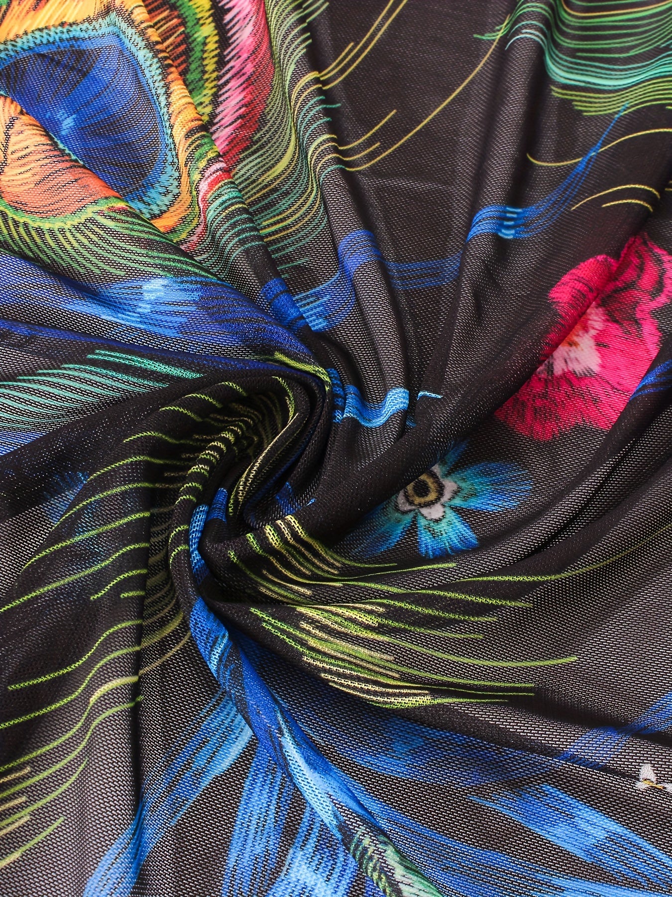  Tropical Print Wrap Beach Cover Up Skirt