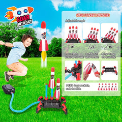Toy Rocket Launcher For Kids 3 Continuous Shots Launcher Jump Rocket Launcher