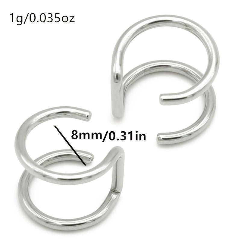 U Shaped Lip Ring Ear Clip Y2K Jewelry For Women & Girls 1 Pc