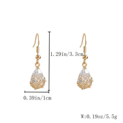 Zircon Flower Drop Earrings for Women