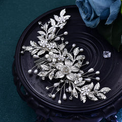 Bridal Flower-Shaped Hair Comb for Weddings