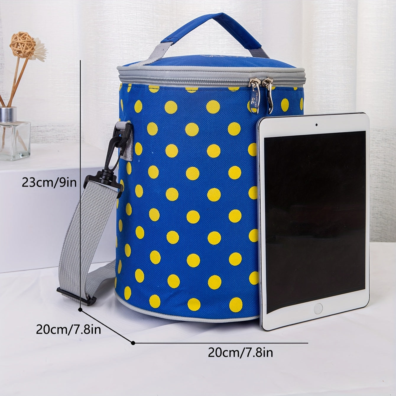 Portable Round Insulated Bag Thick Aluminum Foil Lunch Bag