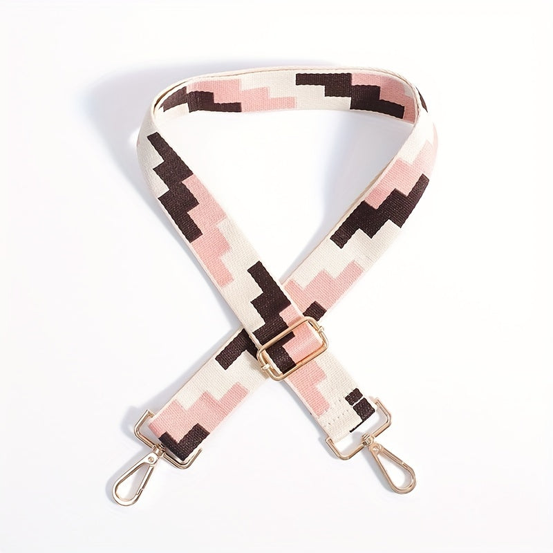 Colorful Geometric Pattern Bag Strap Lightweight Adjustable Travel Accessory