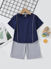 Boys Short Sleeve T Shirt & Shorts Set Kids Summer Clothes