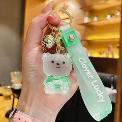 Cartoon Bear Car Keychain Small Animal Pendant Key Ring