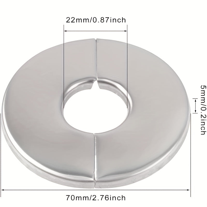 4pcs Round Escutcheon Plate 304 Stainless Steel 22mm Wall Pipe Covers
