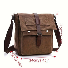 Vintage Canvas Messenger Bag for Men Shoulder Satchel with Multiple Pockets