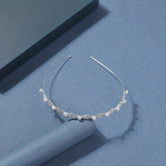 Rhinestone Faux Pearl Head Hoop for Women Girls