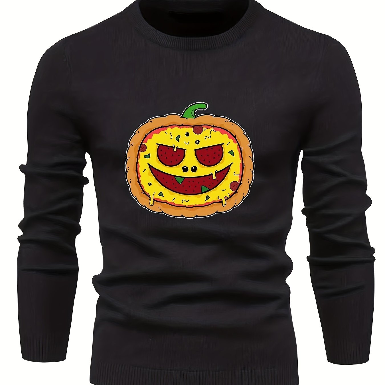 Cartoon Pumpkin Pie Jack O Lantern Sweater for Men