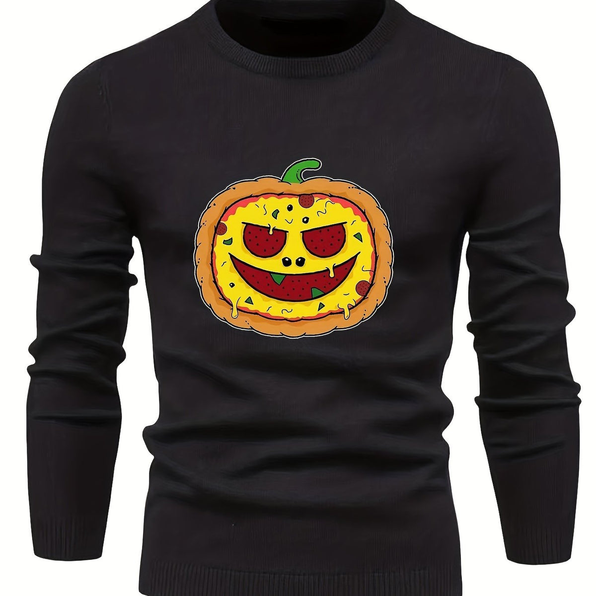 Cartoon Pumpkin Pie Jack O Lantern Sweater for Men