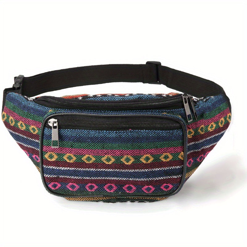 Ethnic Style Fabric Fanny Pack Women's Geo Pattern Waist Bag