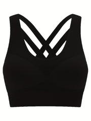  Seamless Criss Cross Back Tank Bra