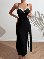 Lace Slip Nightdress Split Sleep Dress Women's Sleepwear