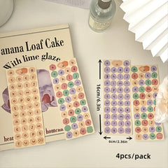 4 Sheets Alphabet Letter Stickers Scrapbooking Journaling Writing Office Sch